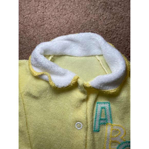 Vintage Baby Onesie ABC Scalloped Collar‎ Paper Tag Size S - Picture 3 of 7